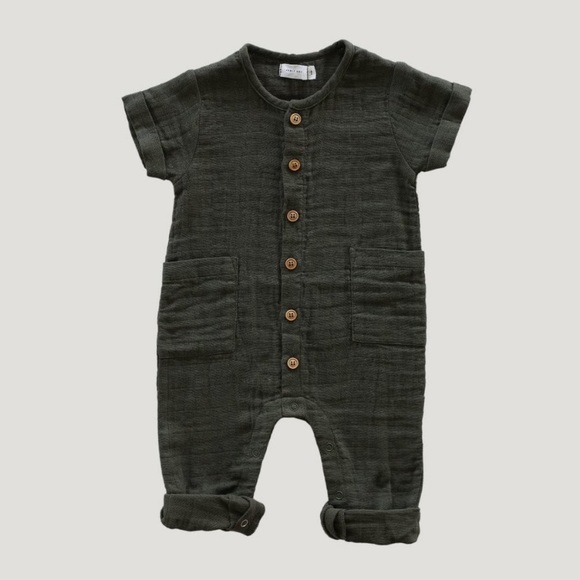 Jamie Kay Organic Cotton Juniper Muslin Romper - Picture 1 of 4
